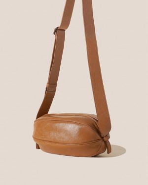 Men's Hereu Boya L Distressed Ball-shaped Crossbody Bag Brown | Canada-60YXLSPKW