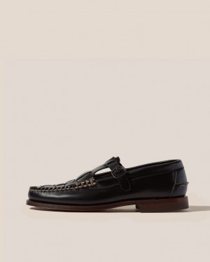 Men's Hereu Ferriol T-bar Loafers Black | Canada-59ZADUQIM