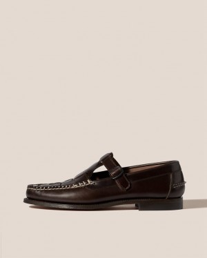 Men's Hereu Ferriol T-bar Loafers Dark Brown | Canada-02BRYSDCK