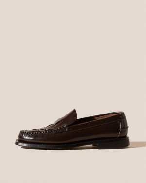 Men's Hereu Nombela Interwoven Detail Slip-on Loafers Dark Brown | Canada-82IZMFNOH