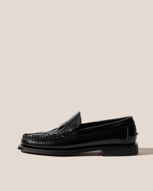 Men's Hereu Nombela Interwoven Detail Slip-on Loafers Black | Canada-76CPIGRKY