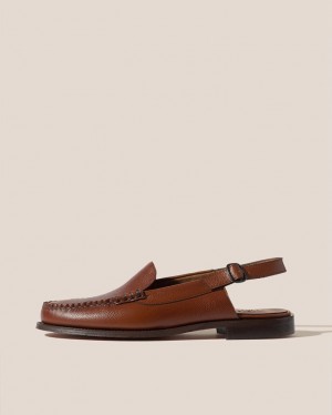 Men's Hereu Raiguer Slingback Pebbled Loafers Brown | Canada-79BCMPRLZ