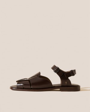 Men's Hereu Roca Square-toe Fisherman Sandals Dark Brown | Canada-53NAWCJOI