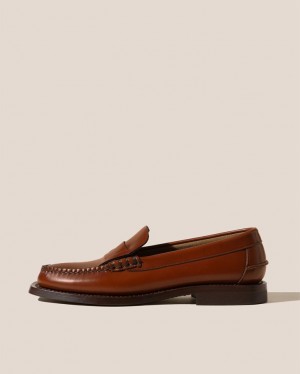 Men's Hereu Sineu Interlaced-detail Slip-on Loafers Brown | Canada-46FJLXYKG