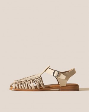 Women's Hereu Alaro Square-toe T-bar Sandals Beige | Canada-81VNJKZHD