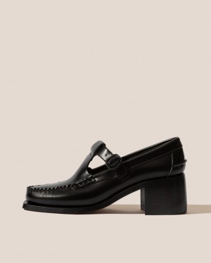 Women's Hereu Alber Heeled T-bar Loafers Black | Canada-76BISOVZX