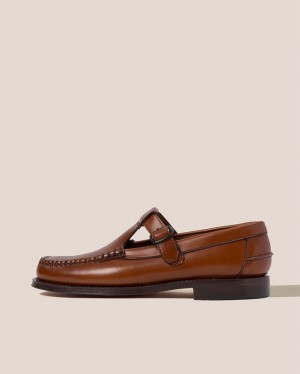 Women's Hereu Alber T-bar-reddish-tan Loafers Dark Brown | Canada-90YATCVSN