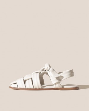 Women's Hereu Bena Interwoven Knotted T-bar Sandals White | Canada-37DKPEGFO