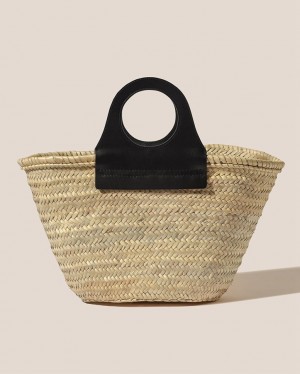 Women's Hereu Cabas Straw Tote Bag Black | Canada-30JPMRVXN