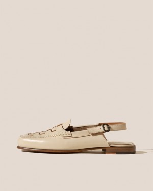 Women's Hereu Caleta Interwoven Slingback Loafers Beige | Canada-47NCQOGRD