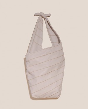 Women's Hereu Costura Patchwork Knotted Hobo Bag Cream | Canada-79LJDRBZK