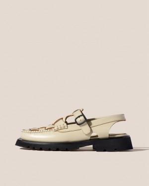 Women's Hereu Cranc Sport Tread Sole Slingback Loafers Cream | Canada-03JYBUXPT