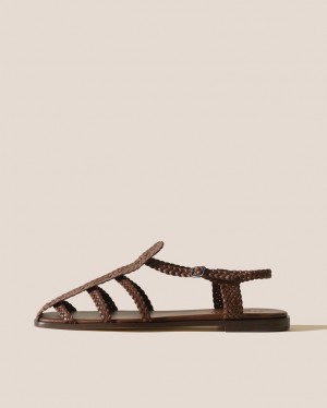 Women's Hereu Galdana Woven Strappy Sandals Chocolate | Canada-29CQESJRL