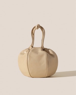 Women's Hereu Globul Distressed Balloon-shaped Shoulder Bag Beige | Canada-71HRNGSLY