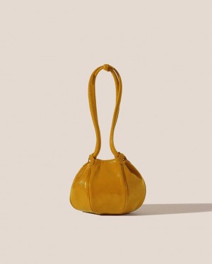 Women's Hereu Globul Mini Crinkled Glossy Balloon-shaped Crossbody Bag Yellow | Canada-03QNXRGKF