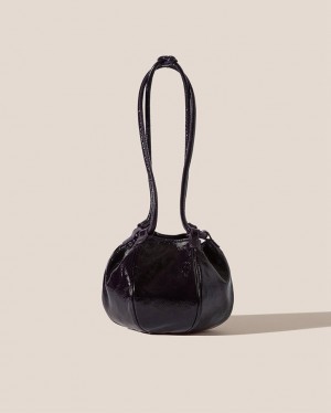 Women's Hereu Globul Mini Crinkled Glossy Balloon-shaped Crossbody Bag Dark Navy | Canada-64RNQPCEI