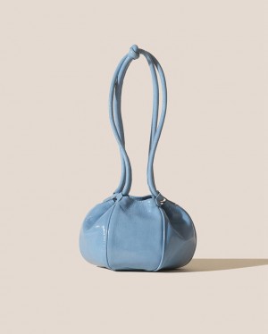 Women's Hereu Globul Mini Crinkled Glossy Balloon-shaped Crossbody Bag Blue | Canada-86ODSKAVZ