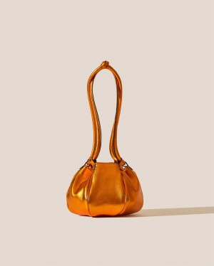 Women's Hereu Globul Mini Metallic Balloon-shaped Crossbody Bag Metal Orange | Canada-73PHNDURO