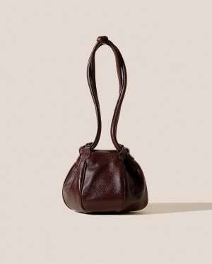 Women's Hereu Globul Mini Supple Shiny Balloon-shaped Crossbody Bag Chocolate | Canada-53KMNSYUB