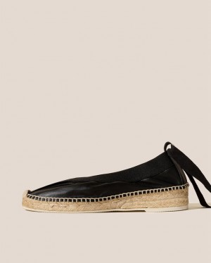 Women's Hereu Horta Elasticated Wedge Espadrilles Black | Canada-60MFOIEZC