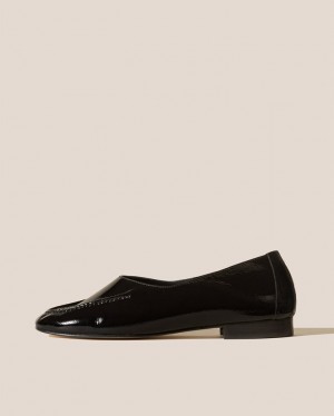 Women's Hereu Juliol Crinkled Glossy High Cut Deconstructed Loafers Black | Canada-59DMNXIZS