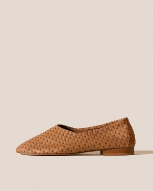 Women's Hereu Juliol Woven High Cut Deconstructed Loafers Brown | Canada-27UWOCKFZ