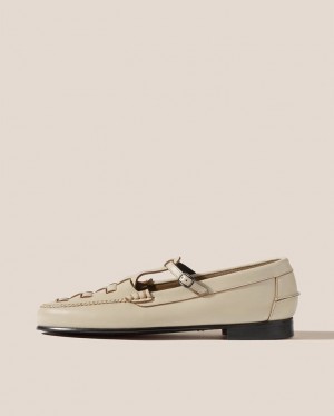 Women's Hereu Maqueda Interwoven T-bar Loafers Beige | Canada-54LTOWSFG