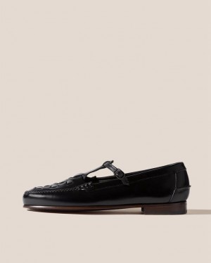 Women's Hereu Maqueda Interwoven T-bar Loafers Black | Canada-17OYTSHRP