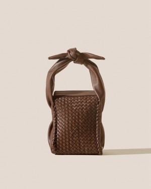 Women's Hereu Molta Handwoven Mini Box Shoulder Bag Chocolate | Canada-67QWMIGNA