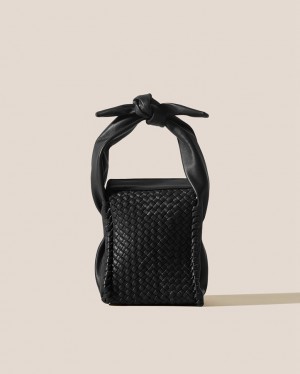 Women's Hereu Molta Handwoven Mini Box Shoulder Bag Black | Canada-81ESLANKO