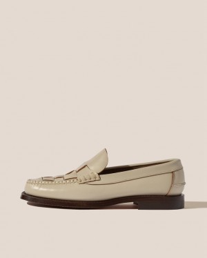 Women's Hereu Nombela Interwoven Detail Slip-on Loafers Beige | Canada-61PFCKQES