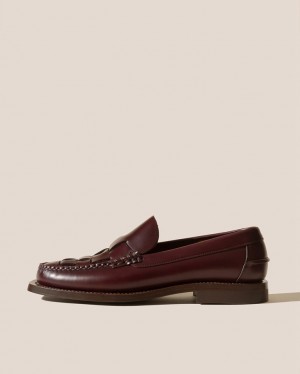 Women's Hereu Nombela Interwoven Detail Slip-on Loafers Burgundy | Canada-20VUWLGFK