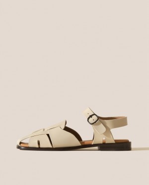 Women's Hereu Pedra Squared Closed-toe Fisherman Sandals Beige | Canada-48DKEVUPO