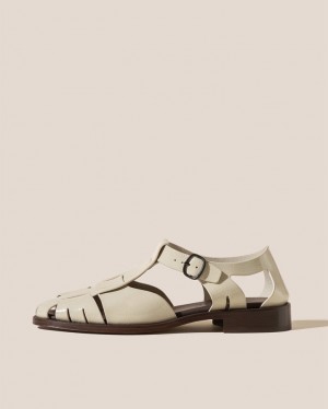 Women's Hereu Pesca Crinkled Glossy Fisherman Sandals Beige | Canada-30SGFLYJA