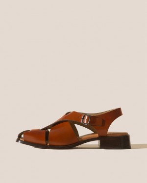 Women's Hereu Raima Asymmetrical Fisherman Sandals Dark Brown | Canada-10ILCBJAX