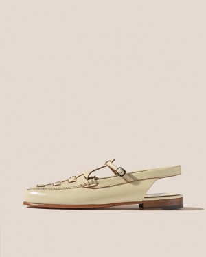 Women's Hereu Roqueta Slingback T-bar Loafers Cream | Canada-03VFCSIGQ