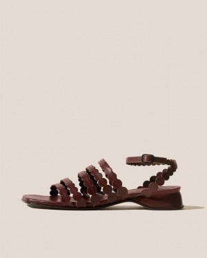 Women's Hereu Savina Circle Detail Strappy Sandals Chocolate | Canada-18BSTQMCW