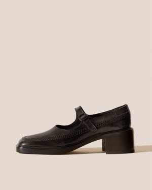 Women's Hereu Sio Heeled Brushed Mary Jane Loafers Black | Canada-53CNLWDBK