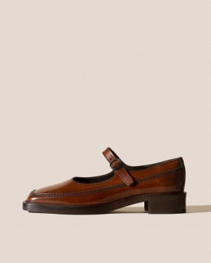 Women's Hereu Sio Polished Mary Jane Loafers Dark Brown | Canada-68VRZGPTK