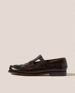 Women's Hereu Soller T-bar Loafers Dark Brown | Canada-73NOUWTIG