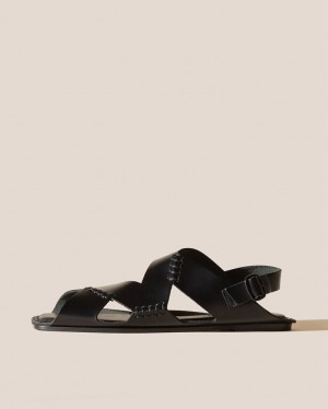 Women's Hereu Suset Flat Asymmetrical Sandals Black | Canada-68UMPCTXY