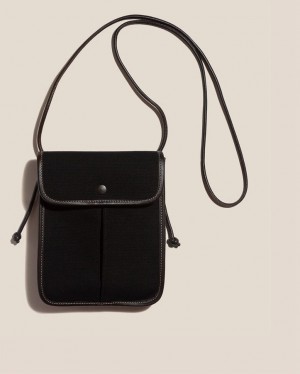 Women's Hereu Terra Square-flat Crossbody Bag Black | Canada-09PRMUFZC