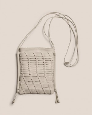 Women's Hereu Trena Flat Square Crossbody Bag Cream | Canada-41OTMPAFS