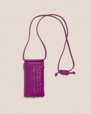 Women's Hereu Trena Woven Phone Bag Dark Pink | Canada-47SZWMKQP