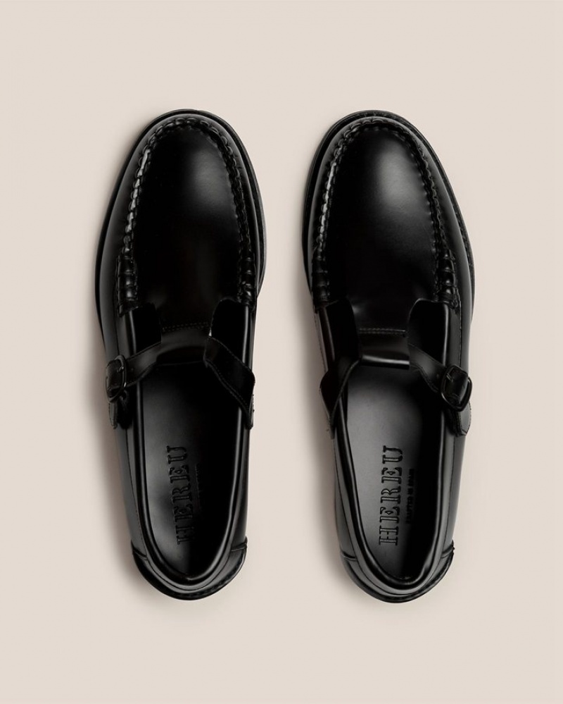 Men's Hereu Alber T-bar Loafers Black | Canada-67IPLWFTC