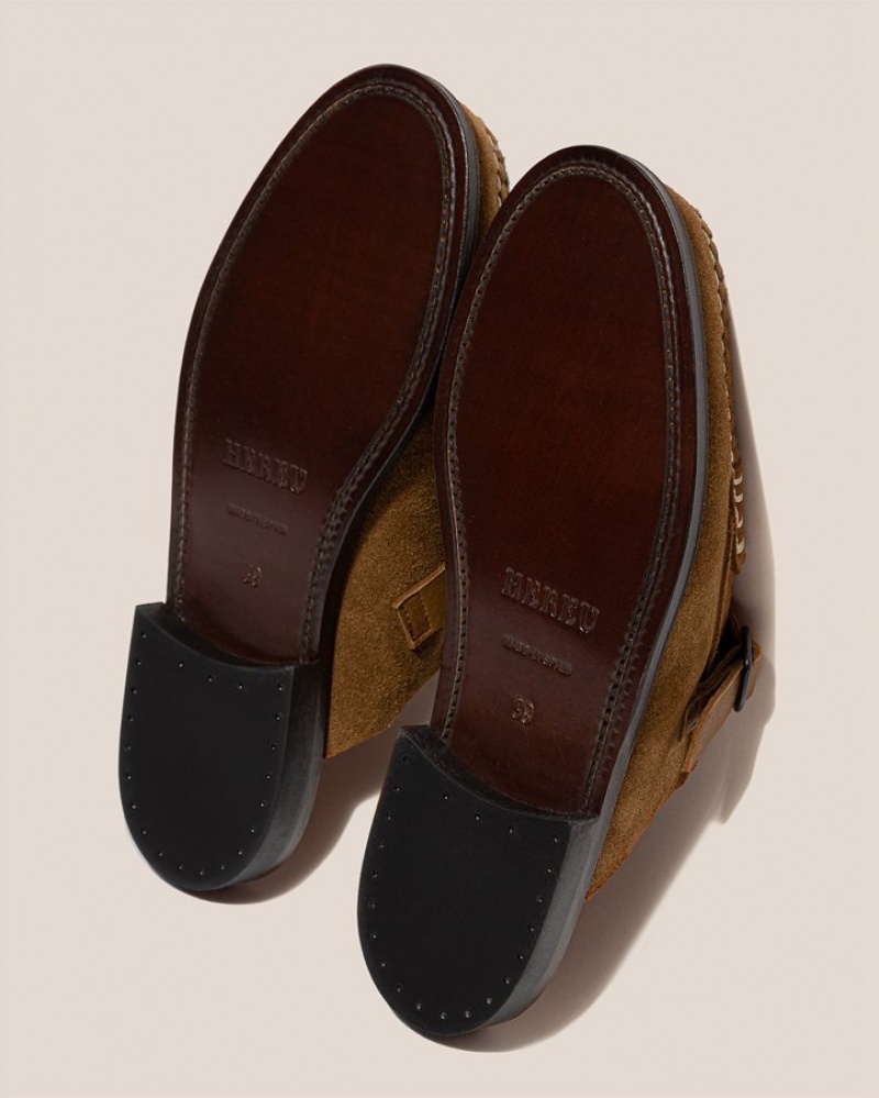 Men's Hereu Barraca Buckle-strap Mules Brown | Canada-96XGRLDNW