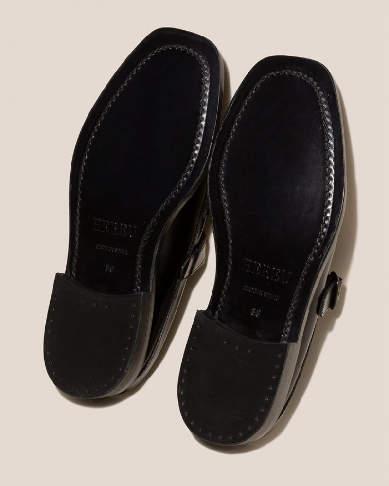 Men's Hereu Bonell Woven T-bar Mules Black | Canada-48PYWNAQD