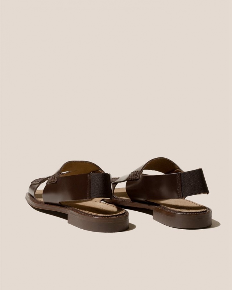 Men's Hereu Llaut Square Slingback Sandals Dark Brown | Canada-73OBARCQE