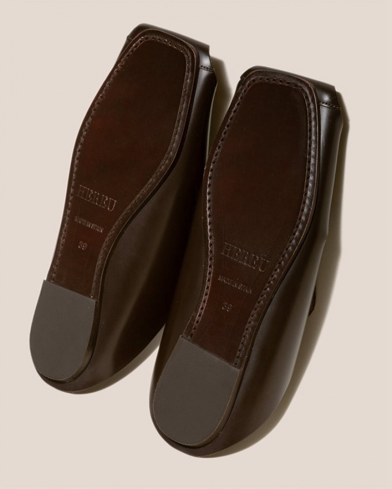 Men's Hereu Muntana Flat Fisherman Mules Dark Brown | Canada-45QLHXEFA