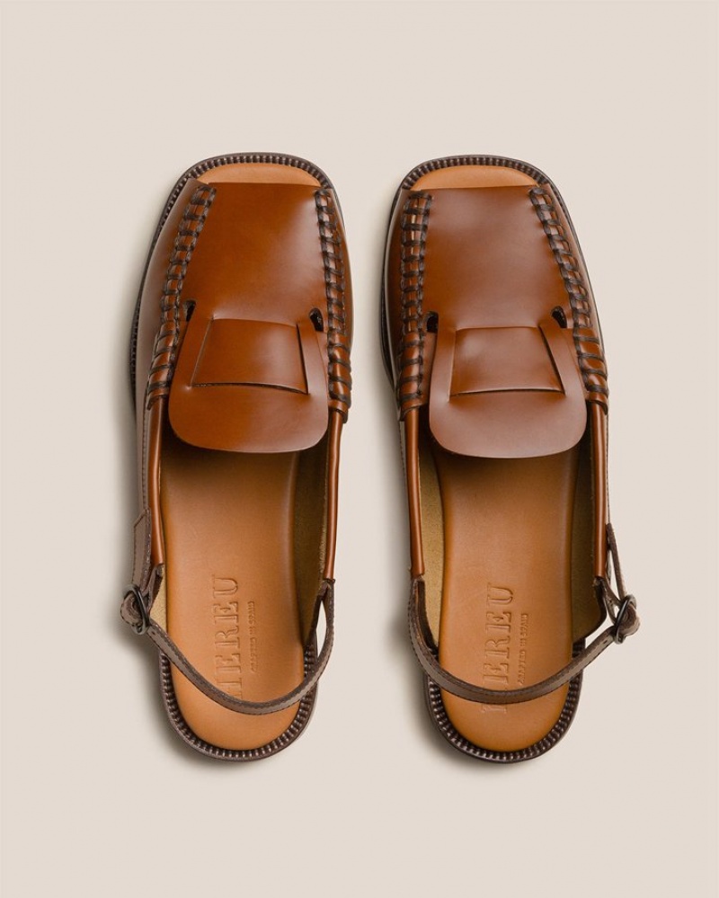 Men's Hereu Sineu Open-toe Slingback Sandals Brown | Canada-49QWSOABG